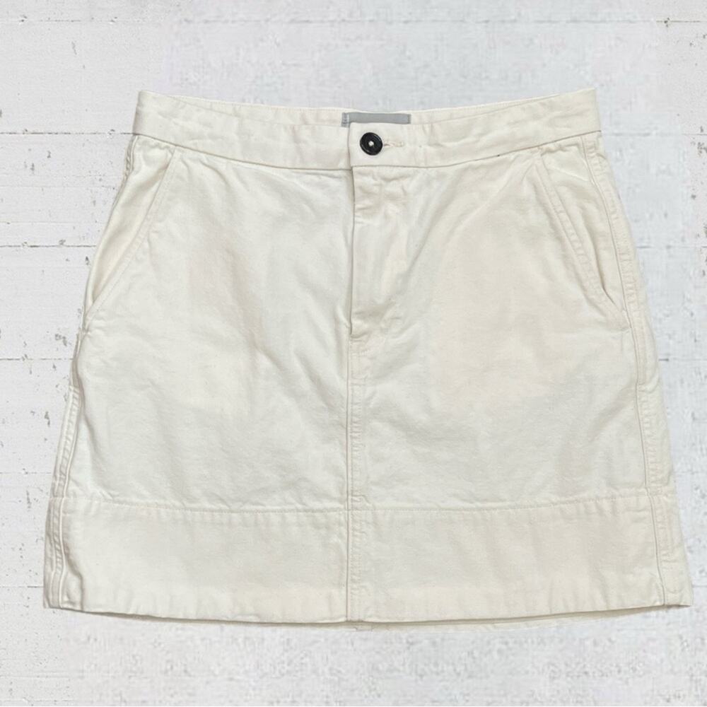 Everlane Canvas Stamp Mini Skirt Ecru Size 6 Minimalist Capsule Wardrobe - Picture 3 of 10